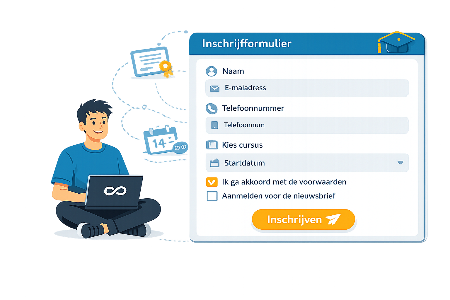 Inschrijven met vipersoftware.nl